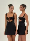 Sexy Hollow Out Bandage Women Dress Black Spaghetti Strap Evening Dresses Female Summer Elegant Party Clubwear Vestidos